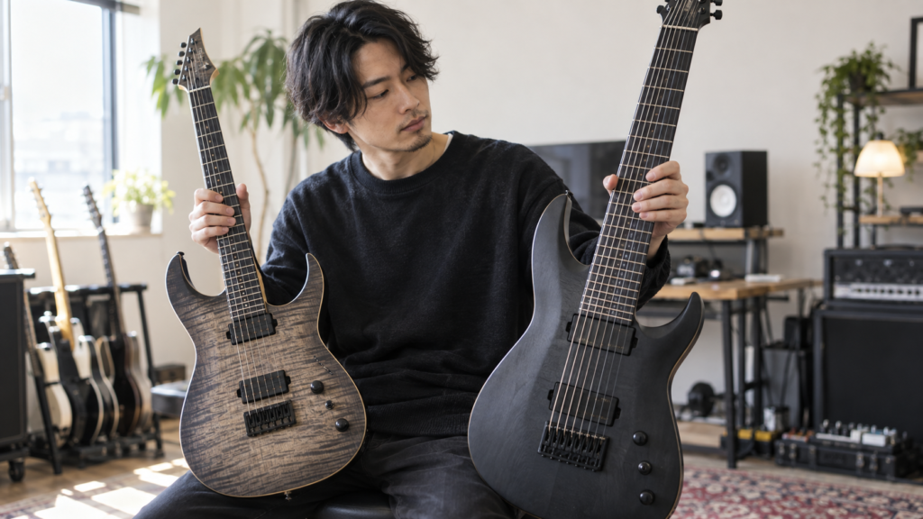 2本の7弦ギターを比較して選ぶ日本人ギタリスト