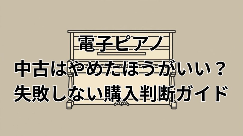 電子ピアノ中古はやめたほうがいい？失敗しない購入判断ガイド