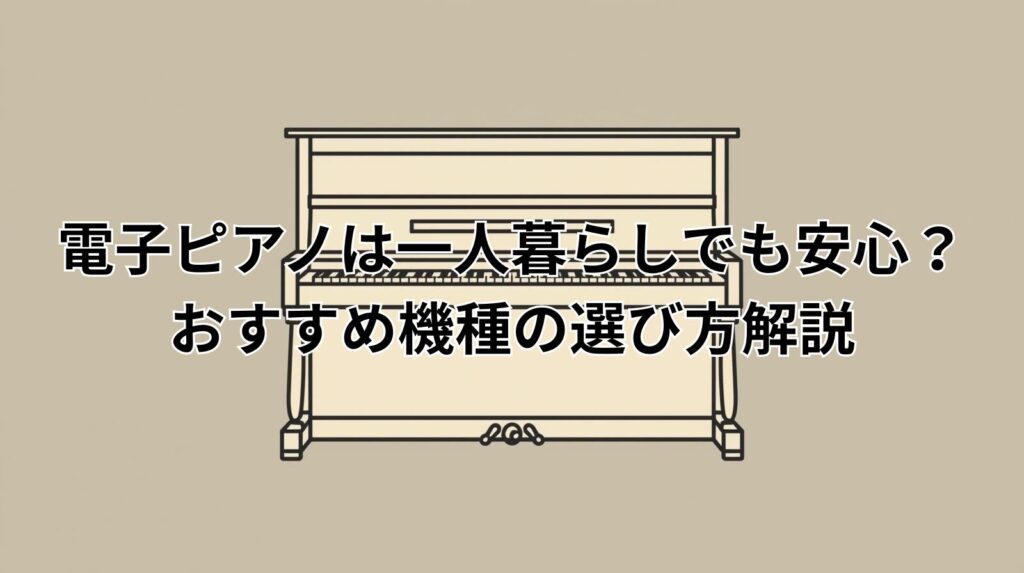 電子ピアノは一人暮らしでも安心？おすすめ機種の選び方解説